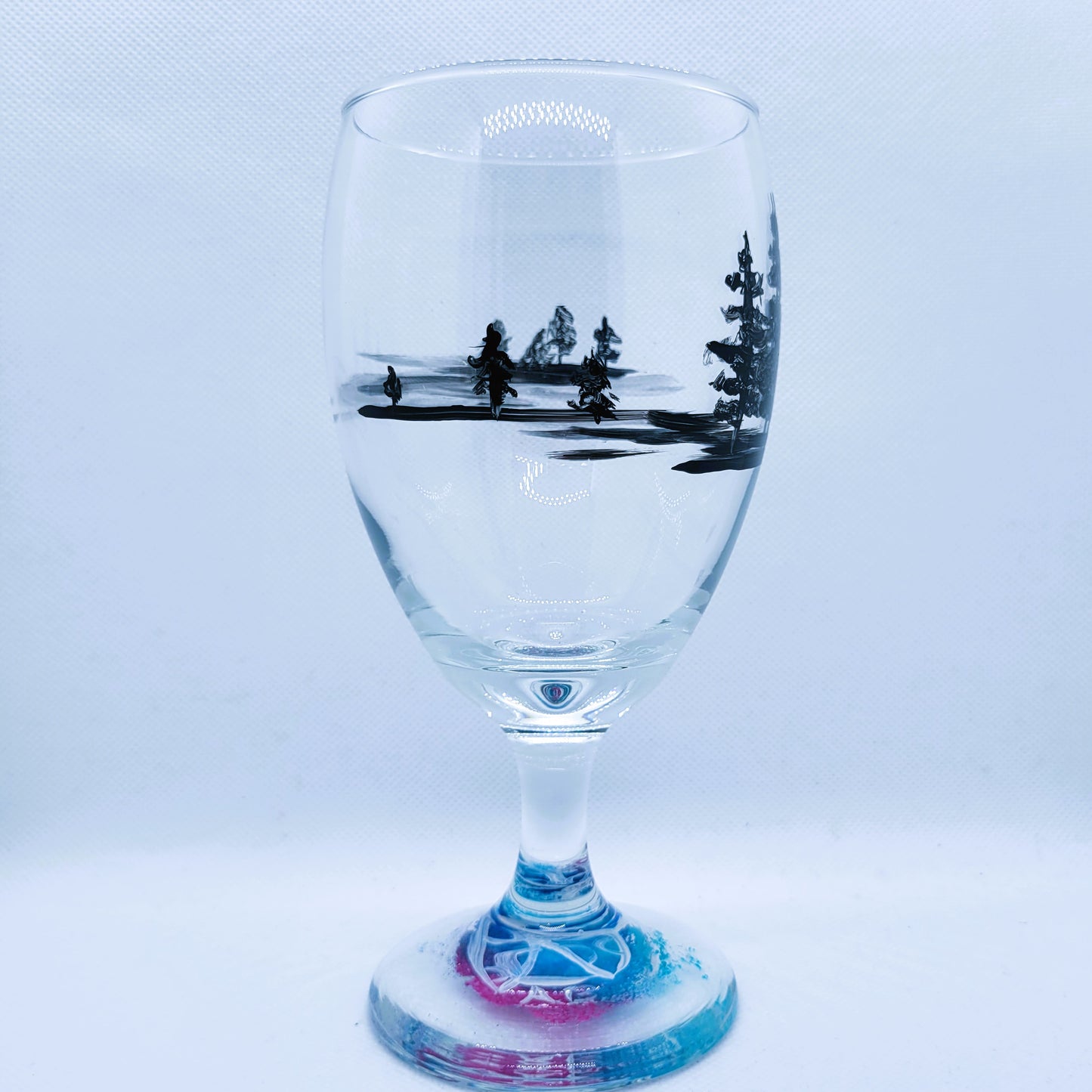 Tree and Water Landscape 16oz Goblet