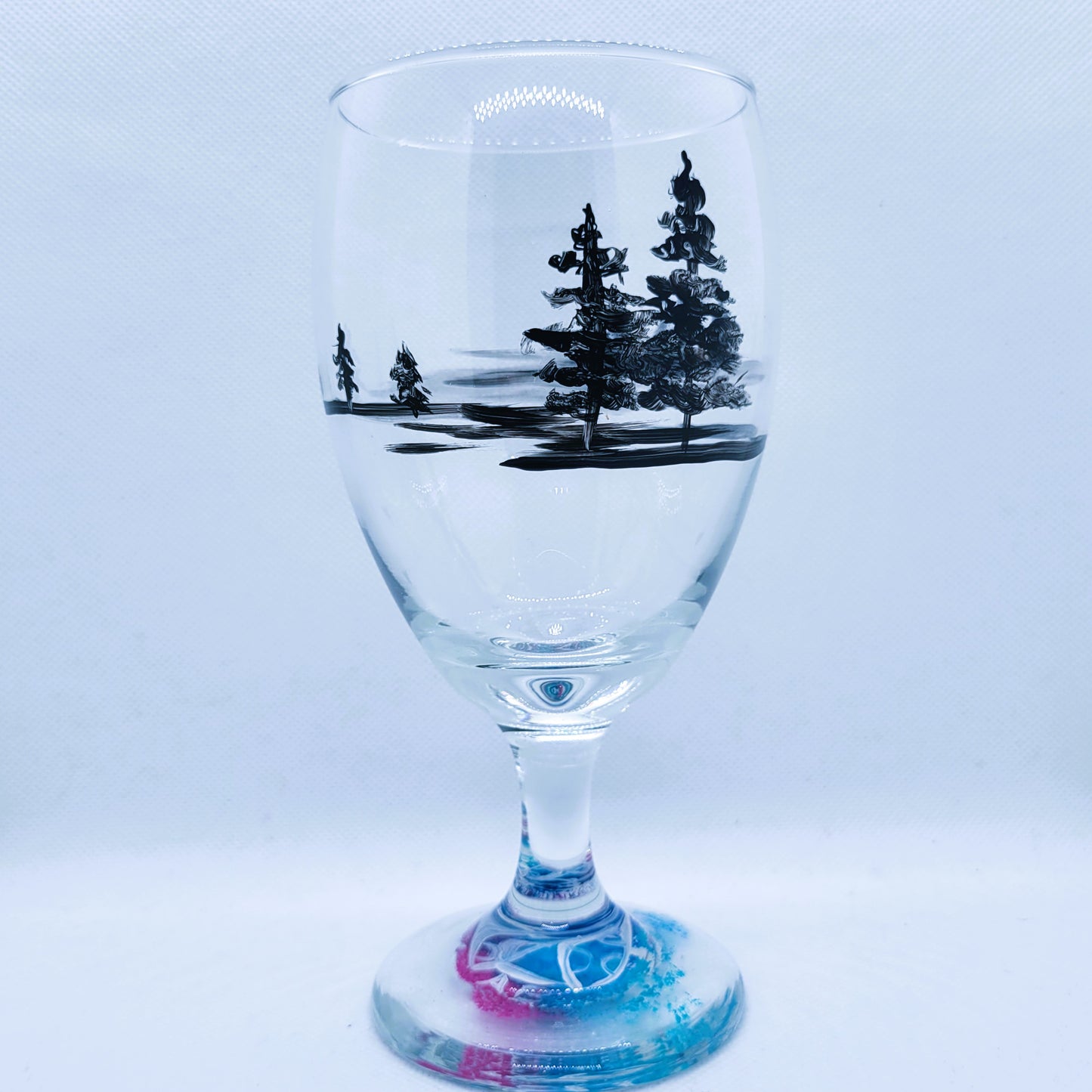 Tree and Water Landscape 16oz Goblet