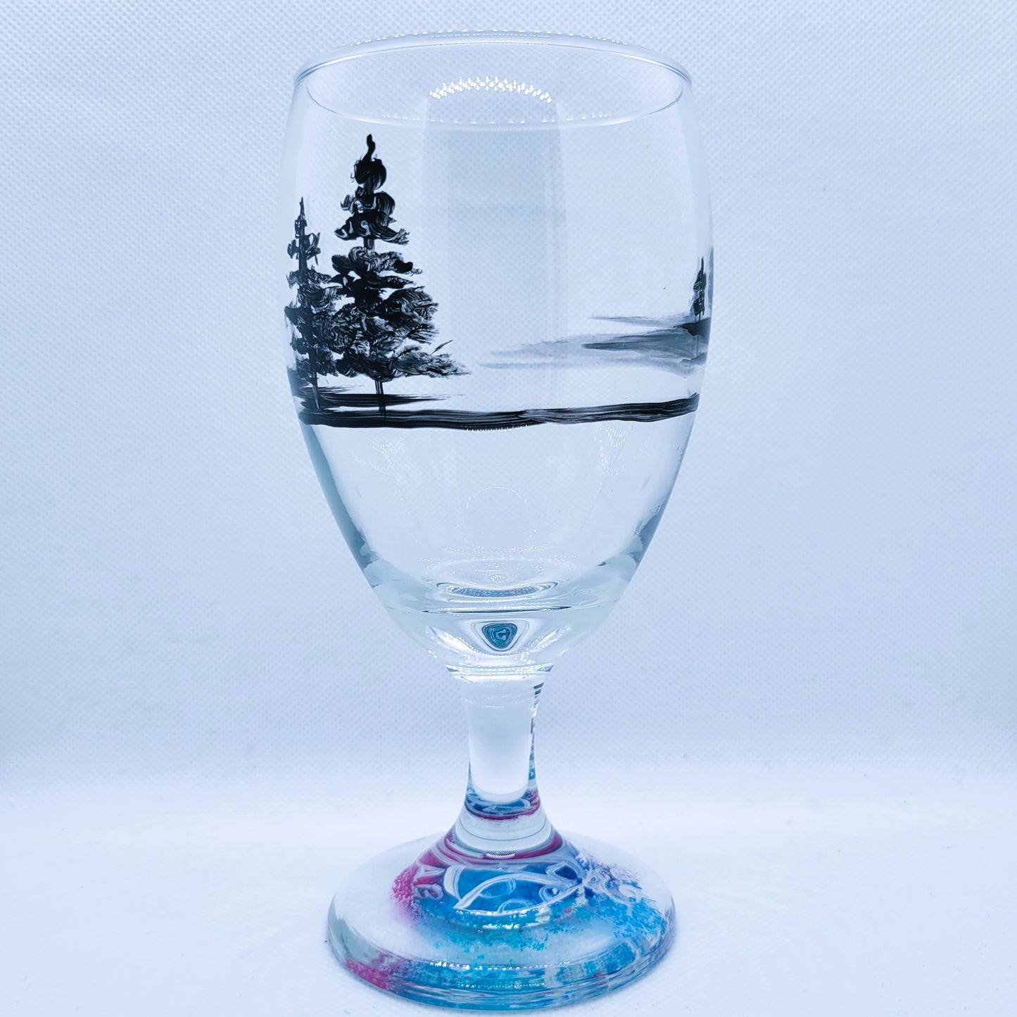 Tree and Water Landscape 16oz Goblet