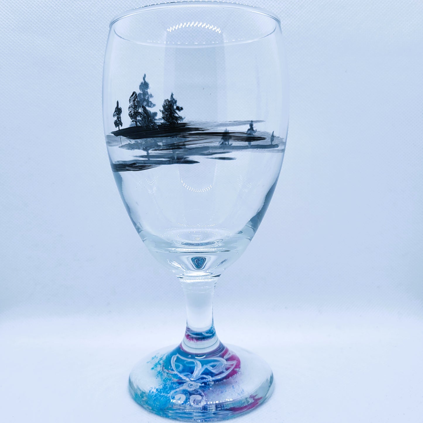 Tree and Water Landscape 16oz Goblet