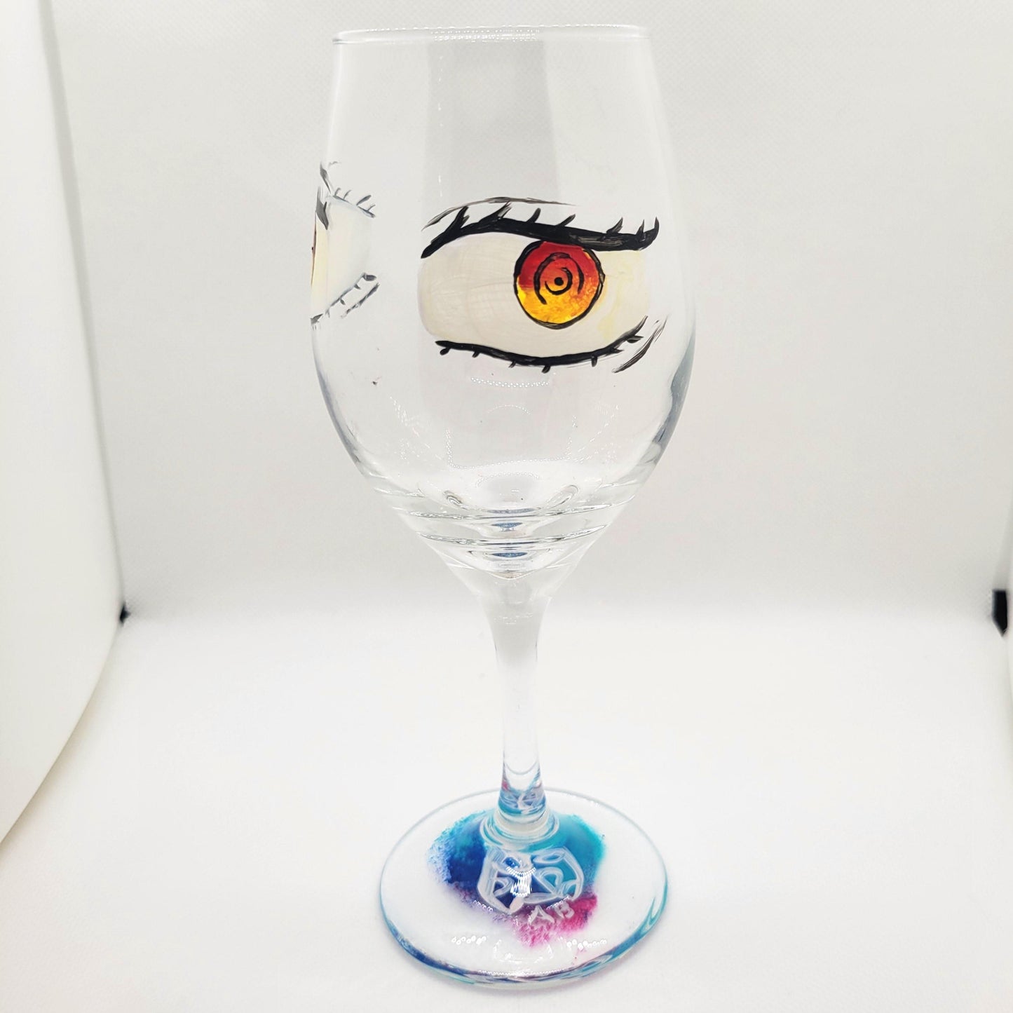 Fire Heart Eyes Wine Glass