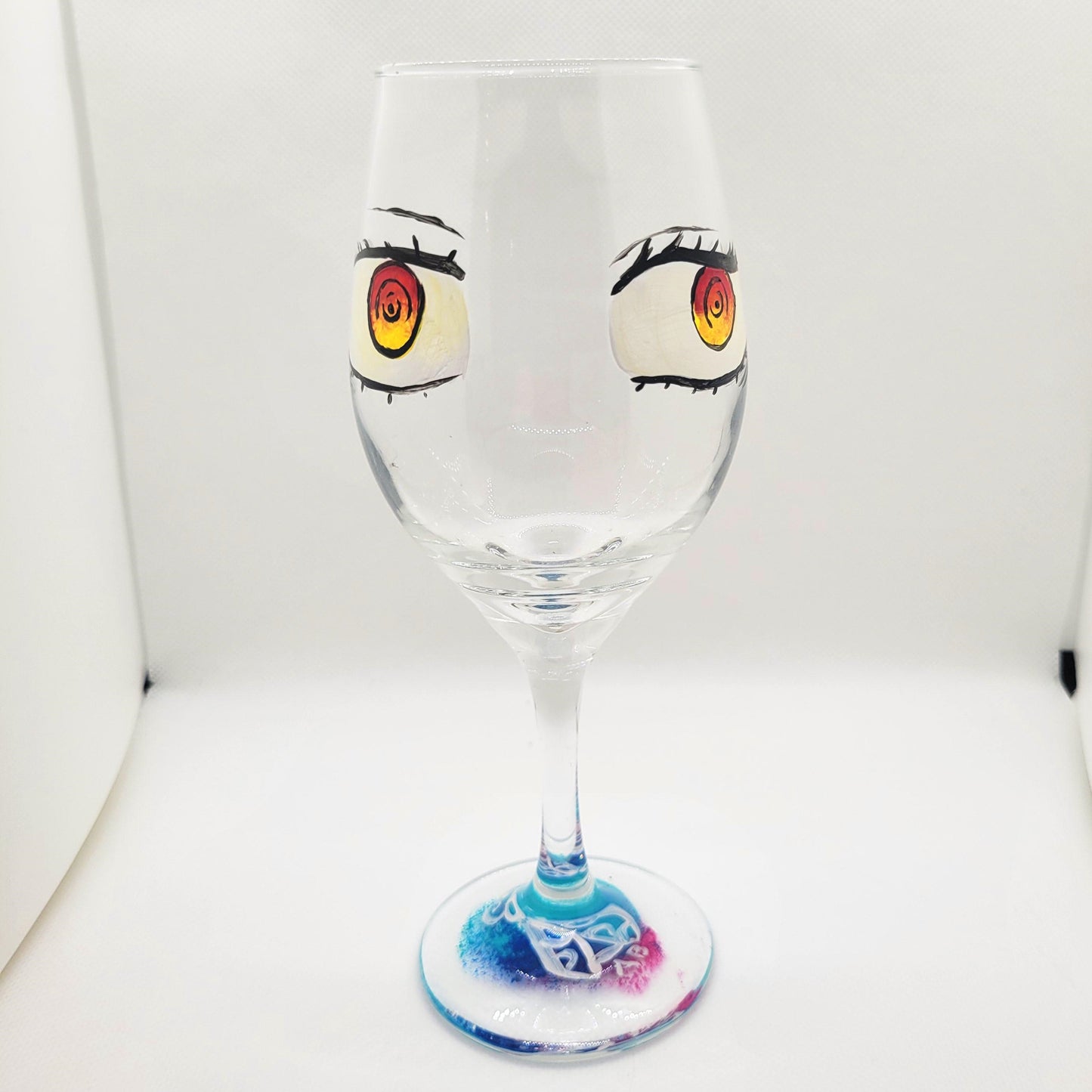 Fire Heart Eyes Wine Glass