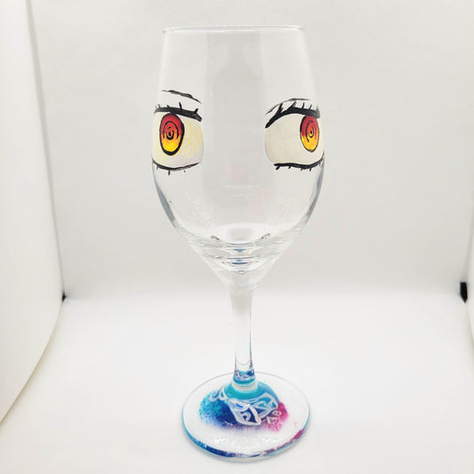 Fire Heart Eyes Wine Glass