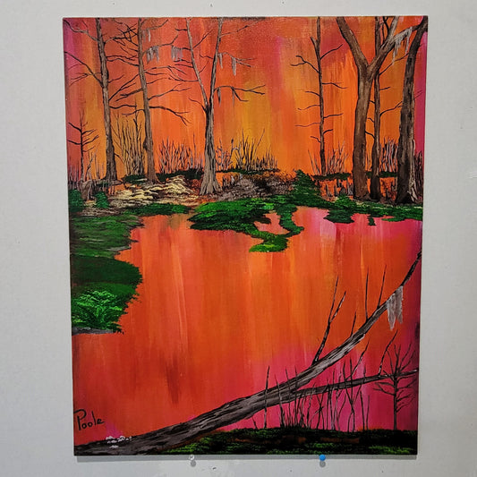 Bayou Swamp Triptych on Panels by Ronnie Poole