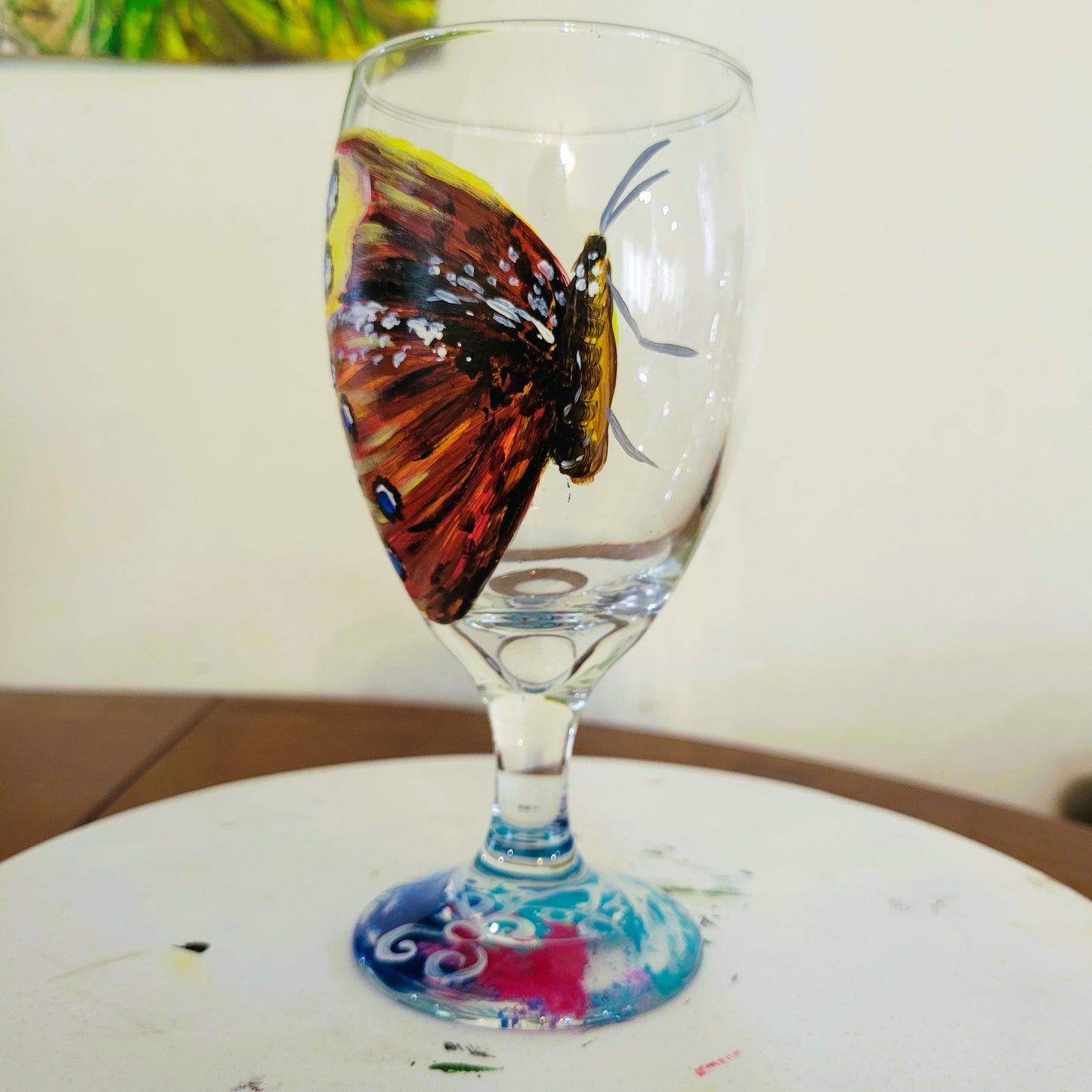 Brilliant Butterfly 16oz Goblet Wine Glass