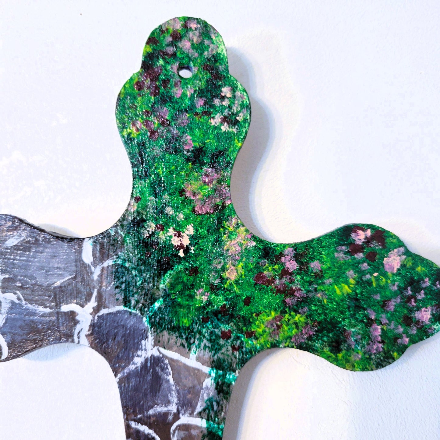 Stones to a Garden Wood Cross