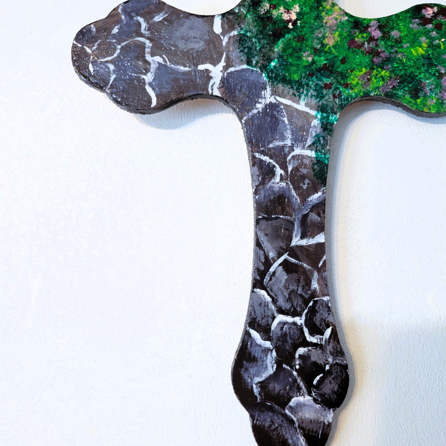 Stones to a Garden Wood Cross