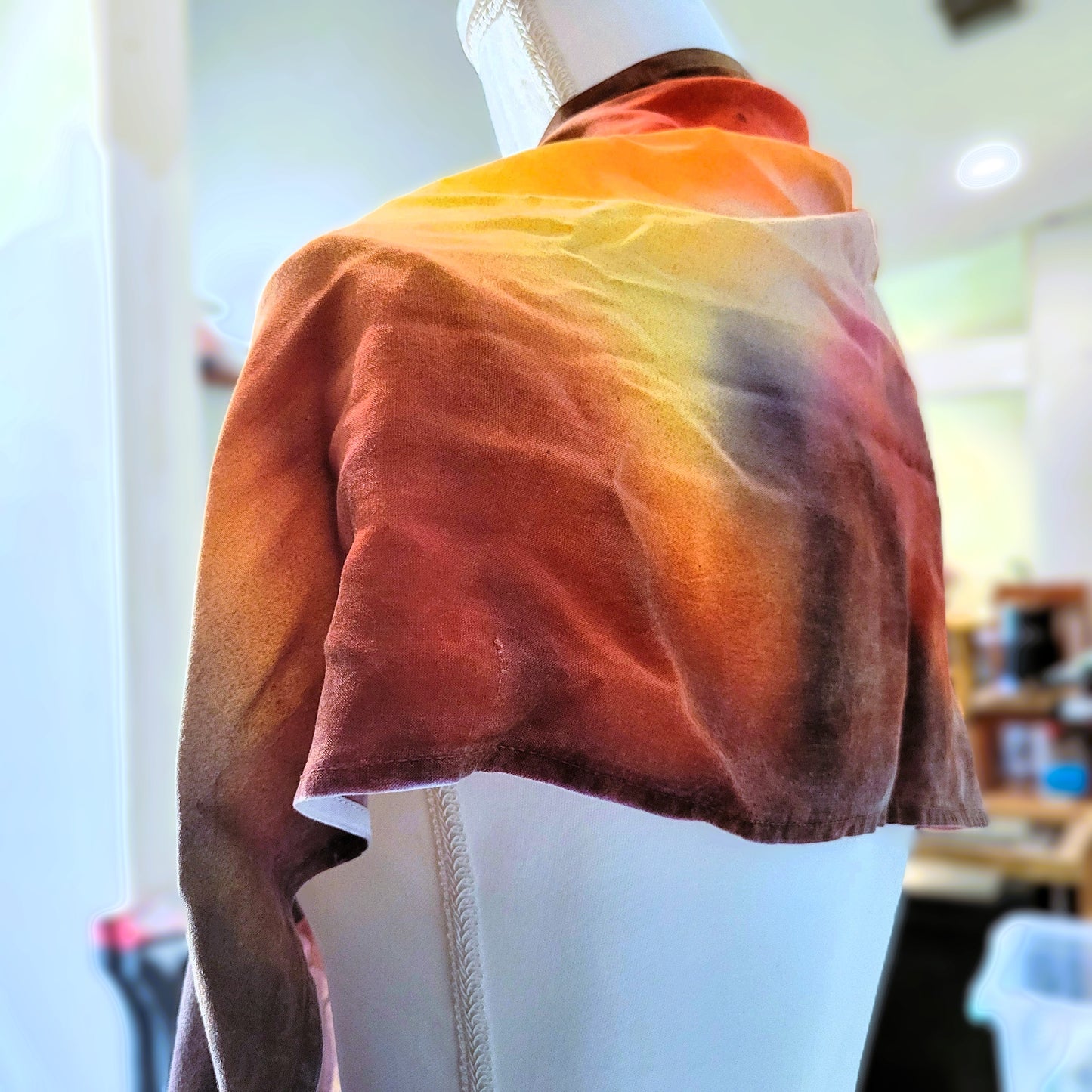 Nebula Sunrise Rayon Scarf with Twisted Fringe