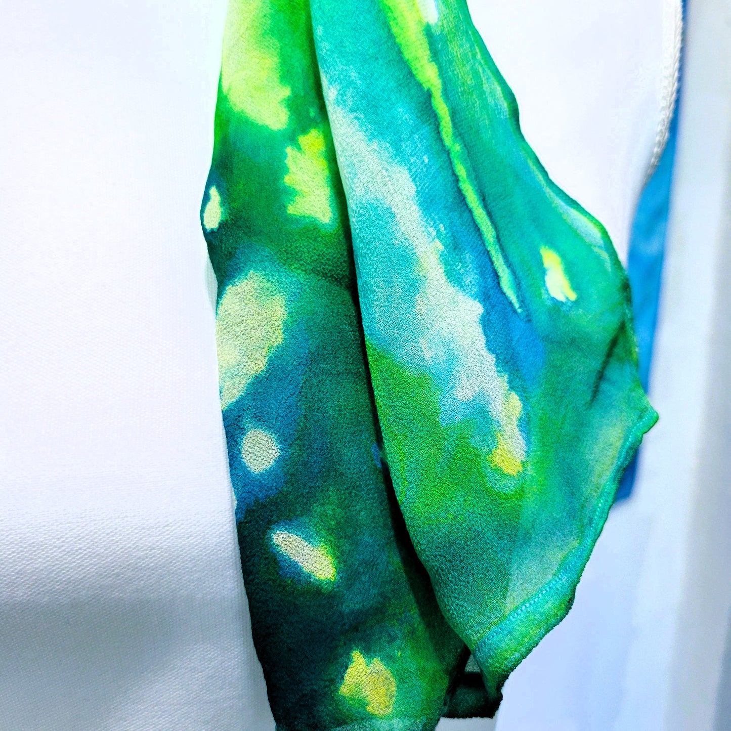 Green Silk Chiffon Scarf