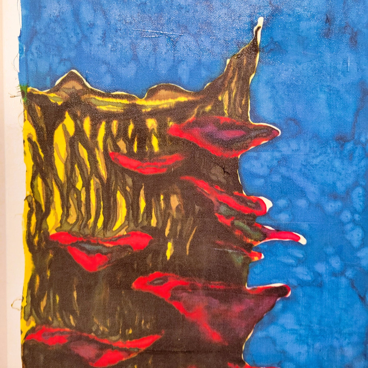 A Fairy's Ear Original Silk Painting Mounted to Canvas