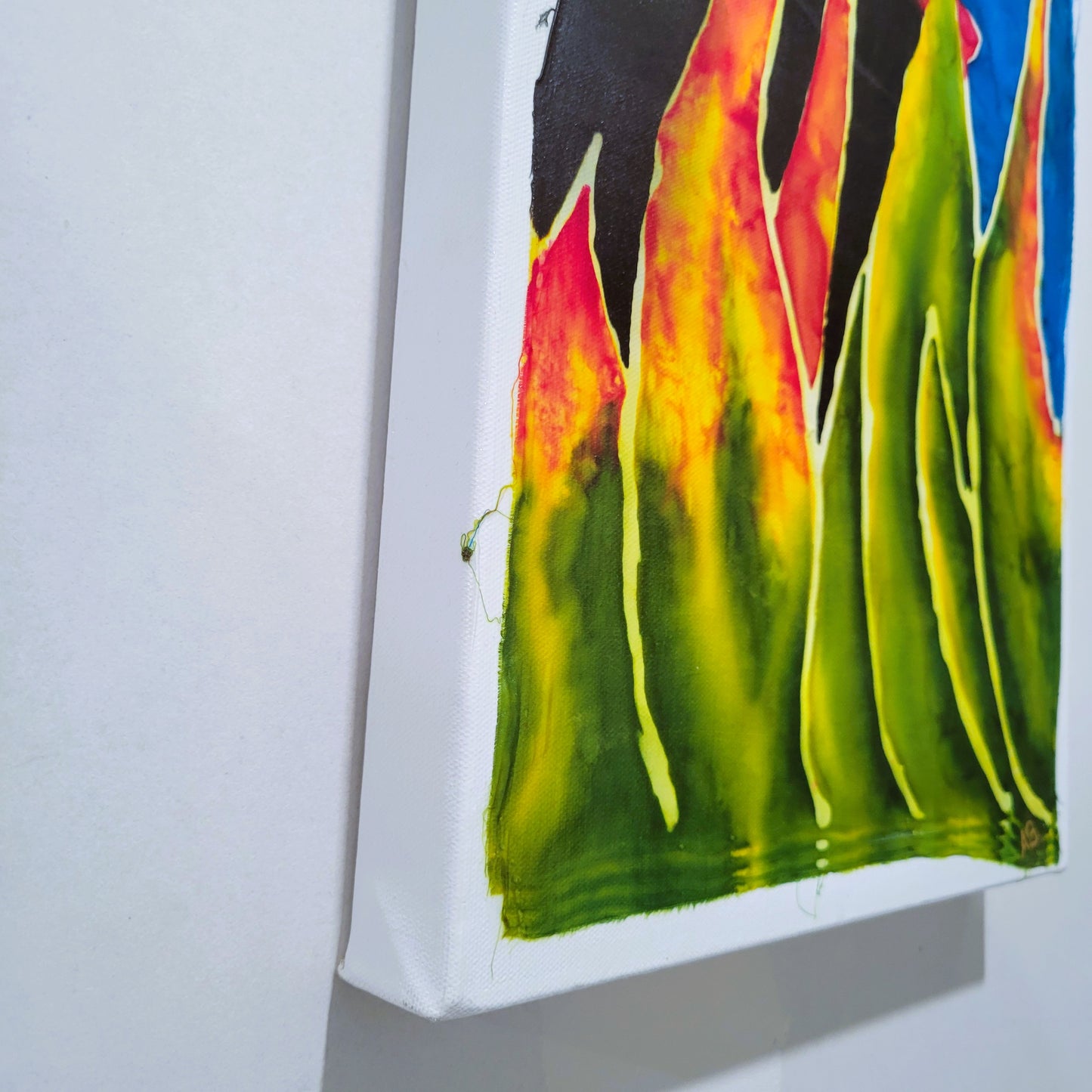 A Fairy's Ear Original Silk Painting Mounted to Canvas