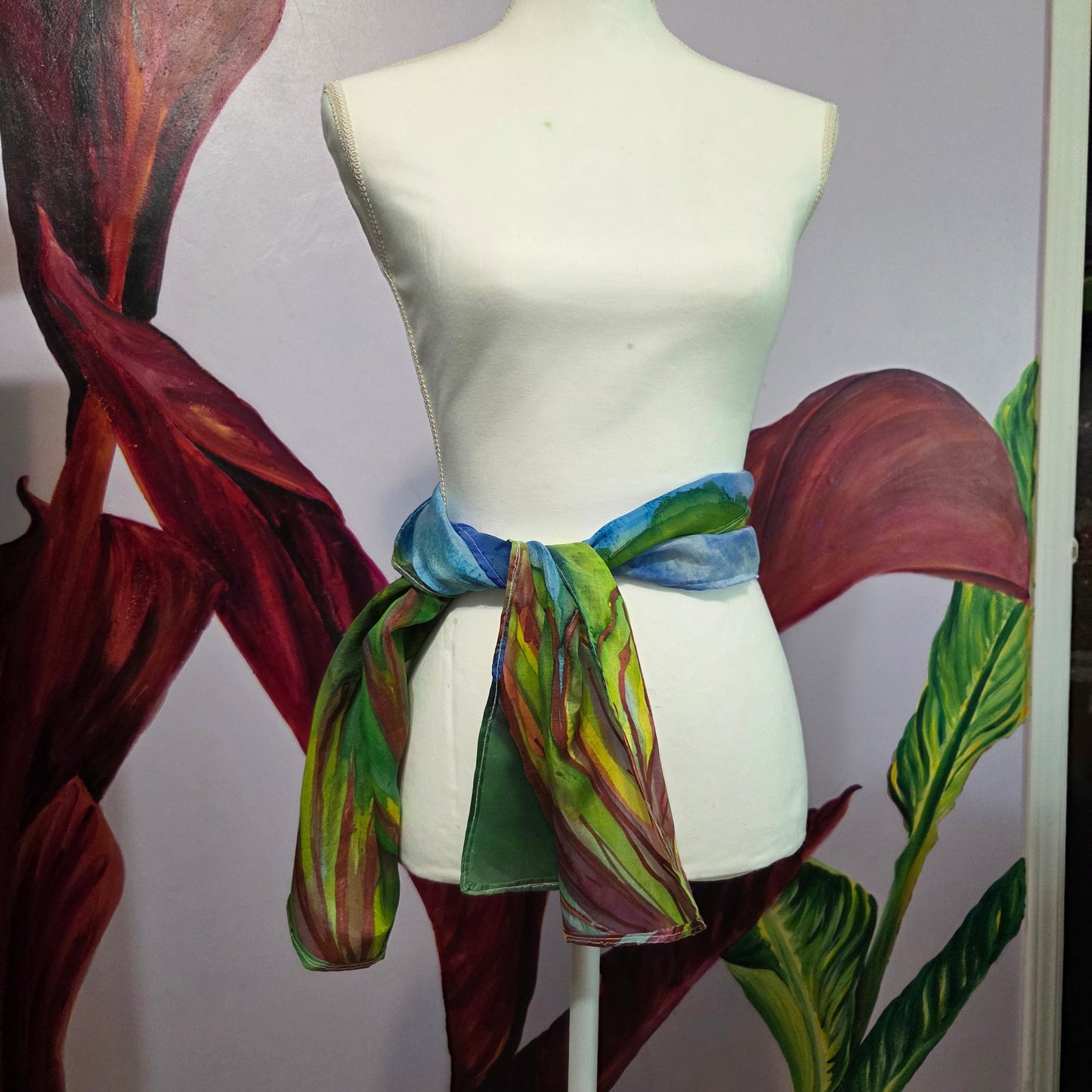 The Quiet Divide | Hand-Painted 100% Silk Scarf