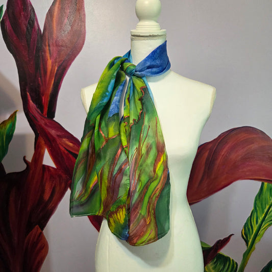 The Quiet Divide | Hand-Painted 100% Silk Scarf