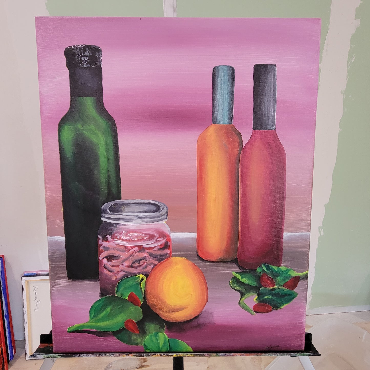 Pickled Delights acrylic painting on canvas Amy Bridges