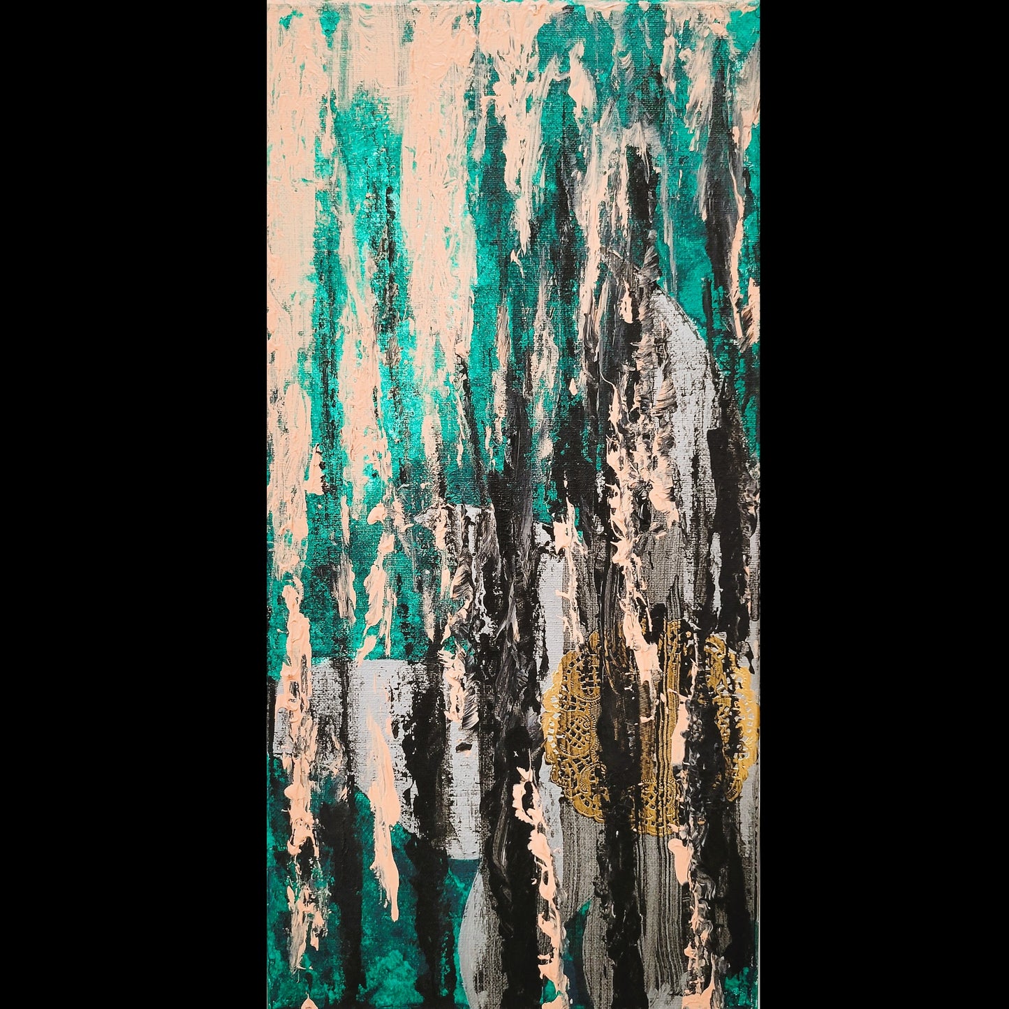 Internal Struggle multimedia painting on canvas Amy Bridges