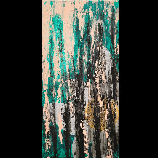 Internal Struggle multimedia painting on canvas Amy Bridges