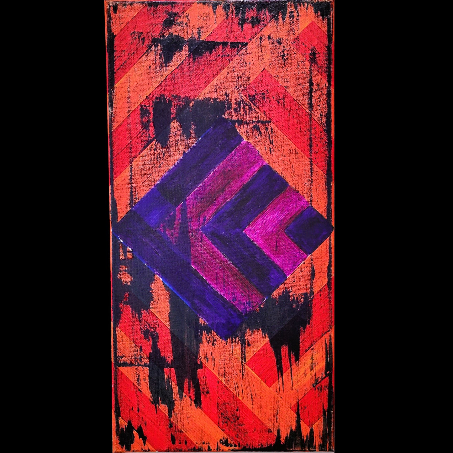 Inner Stripes abstract acrylic painting on canvas Amy Bridges