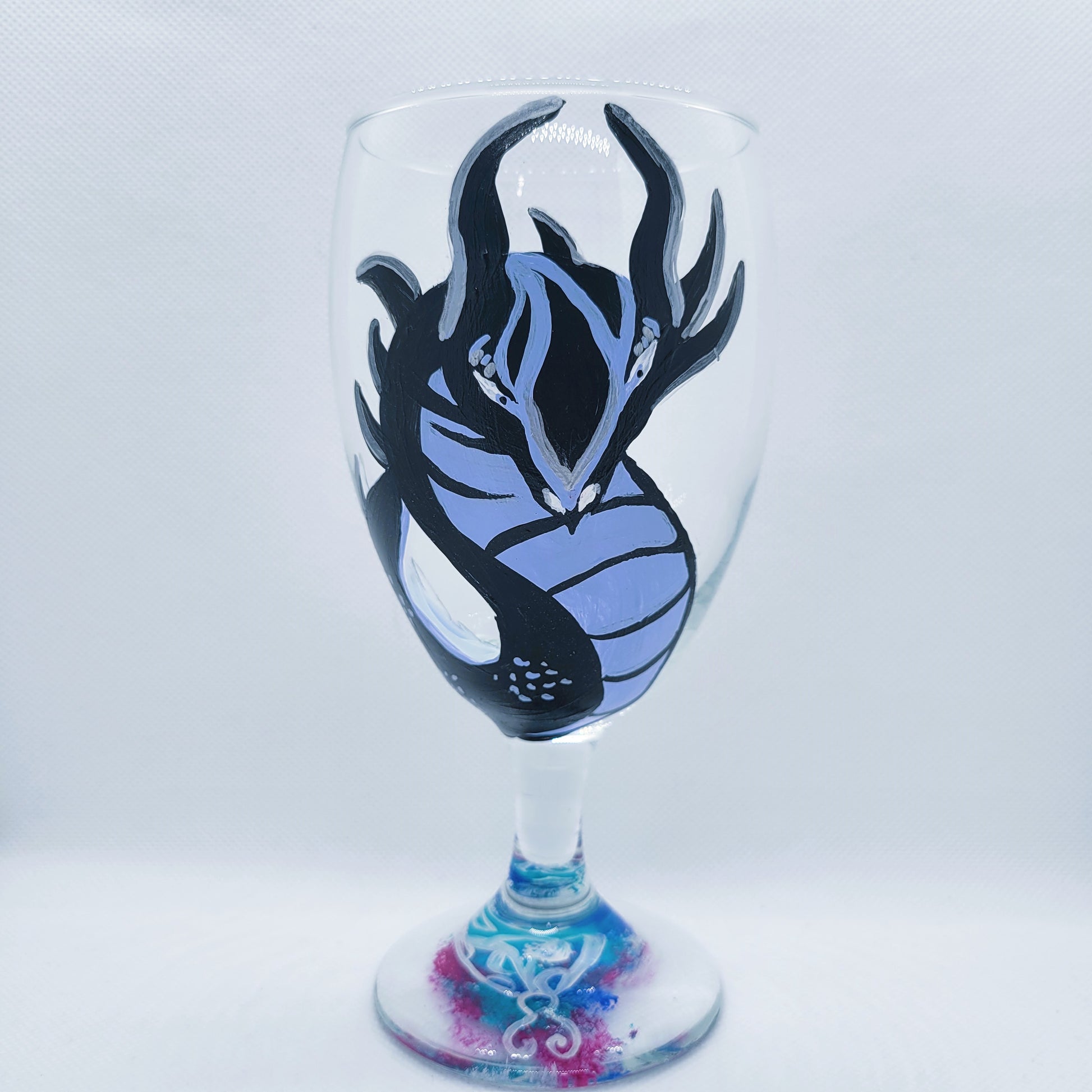 Blue Dragon Goblet Stemware Wine Glass