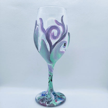 elven vines and leaves wine glass