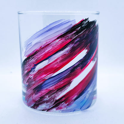 Patriotic Paint Smear Short Highball Glass