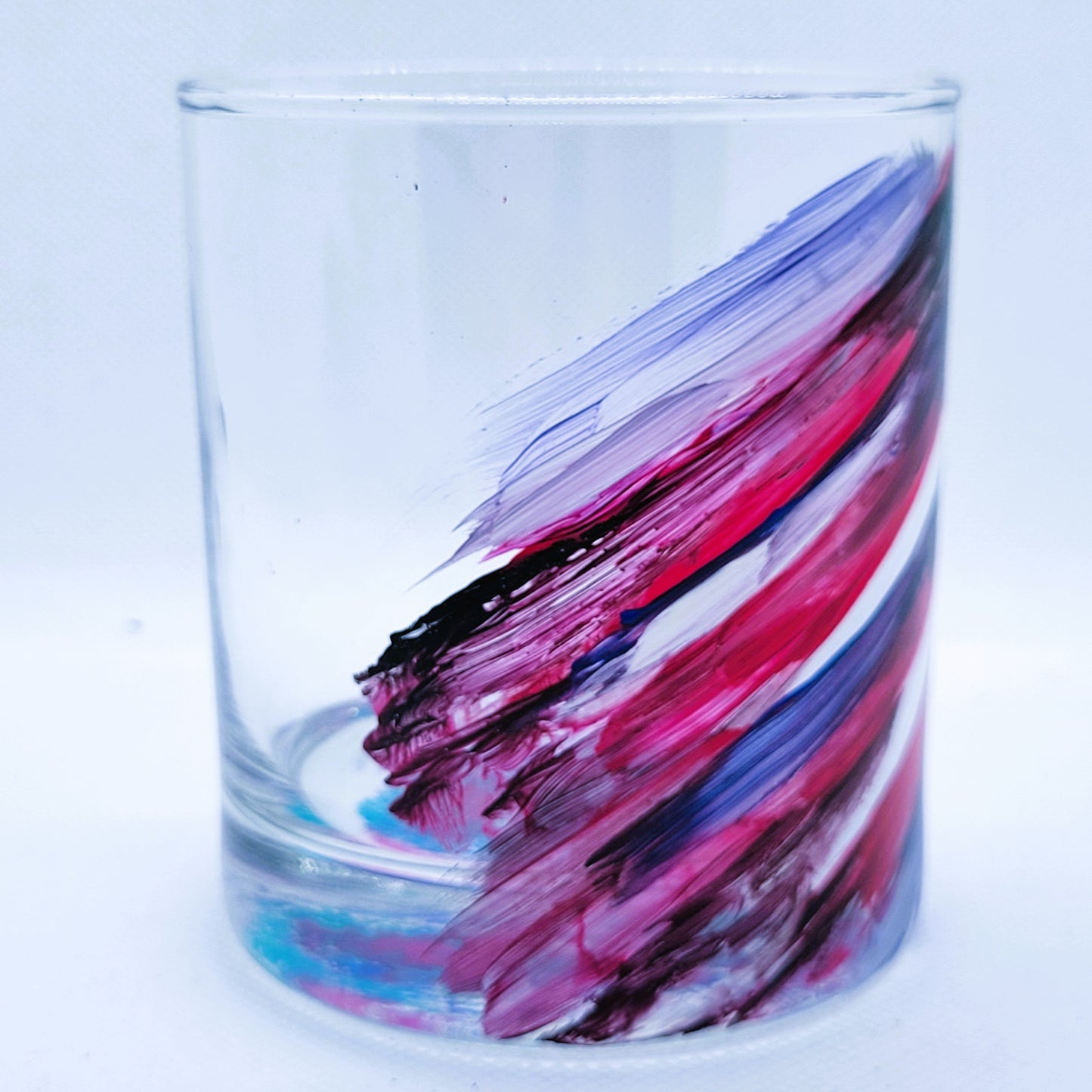 Patriotic Paint Smear Short Highball Glass