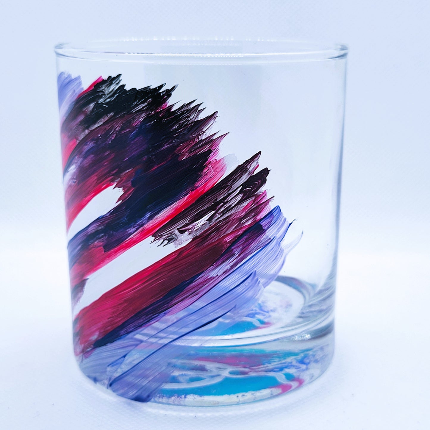 Patriotic Paint Smear Short Highball Glass