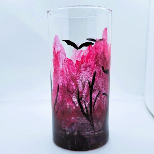 Bats in a Red Forest 16oz Glass