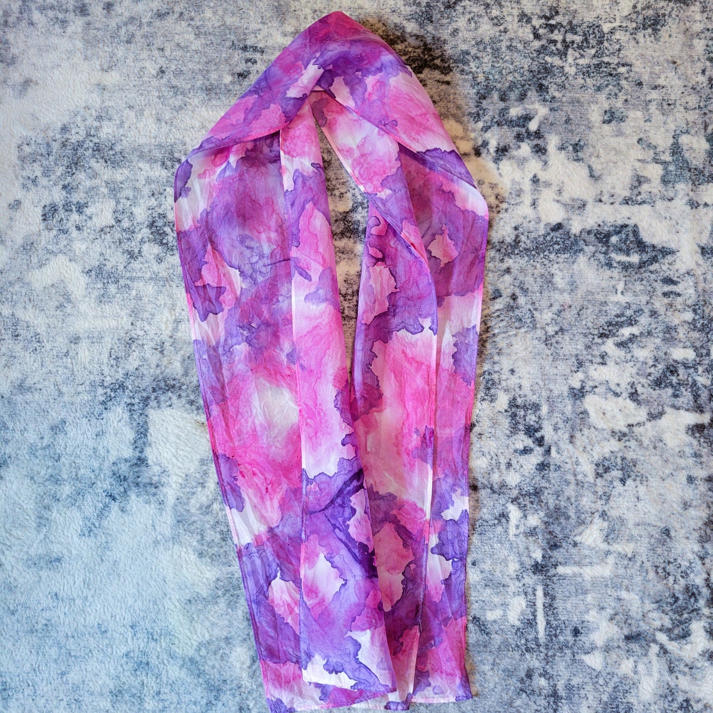 Pink Marbled Silk Scarf