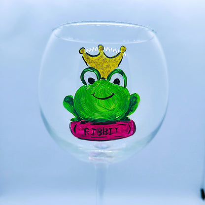 Frog Prince Wine Glass