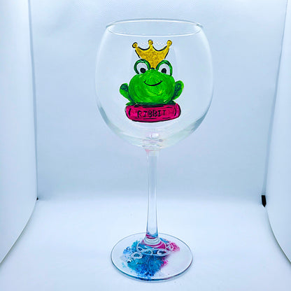 Frog Prince Wine Glass