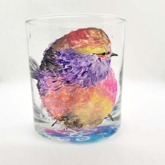 Rainbow Bird Short Glass