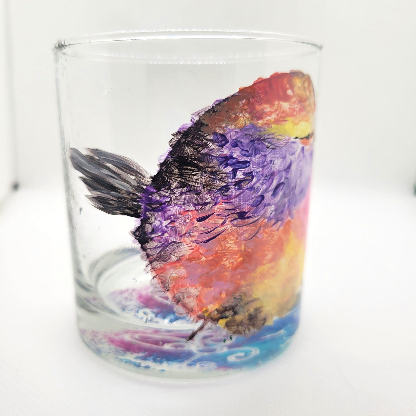 Rainbow Bird Short Glass