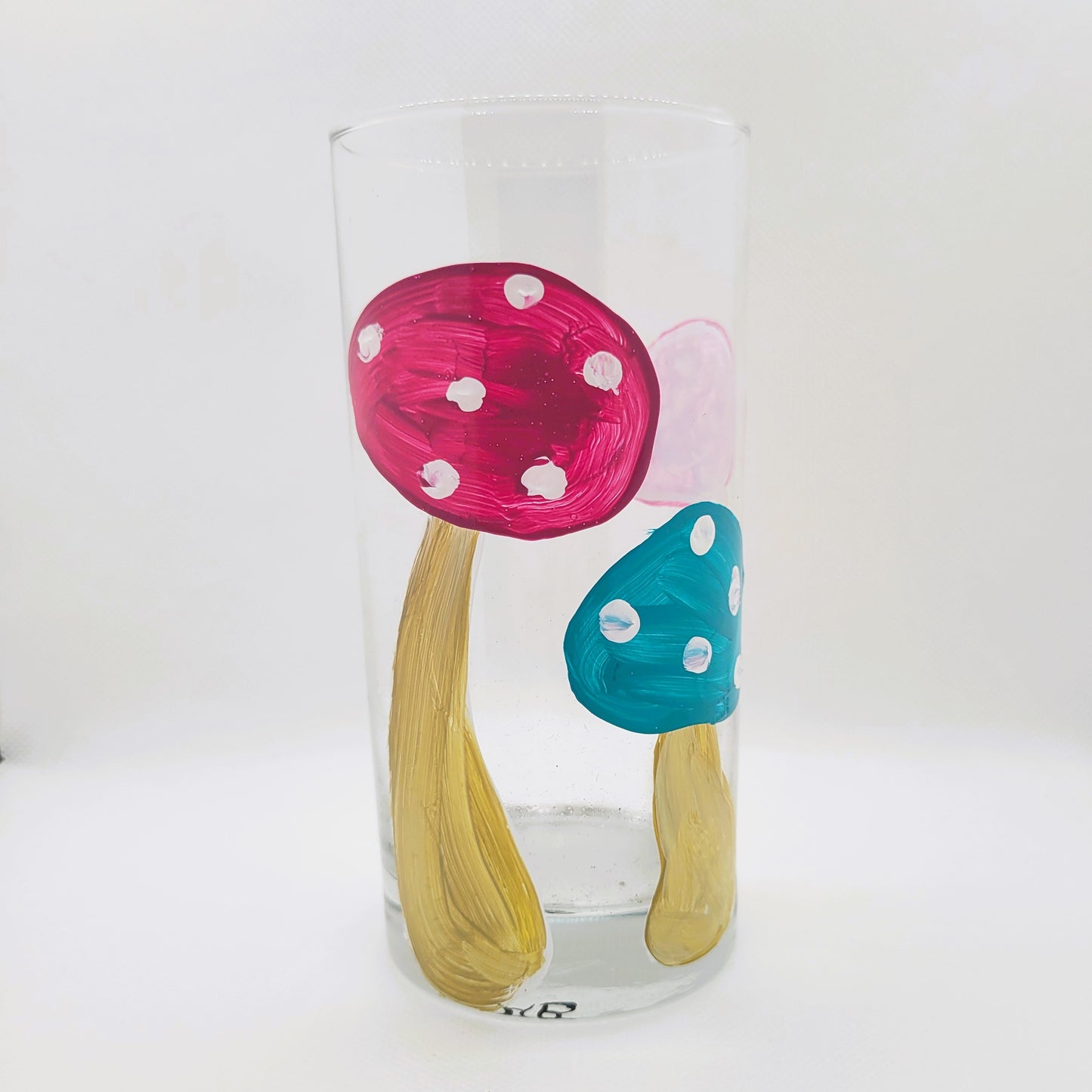 Easter Egg Mushrooms Tumbler Painted Glass