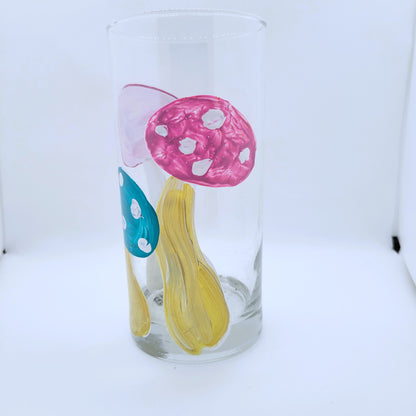 Easter Egg Mushrooms Tumbler Painted Glass