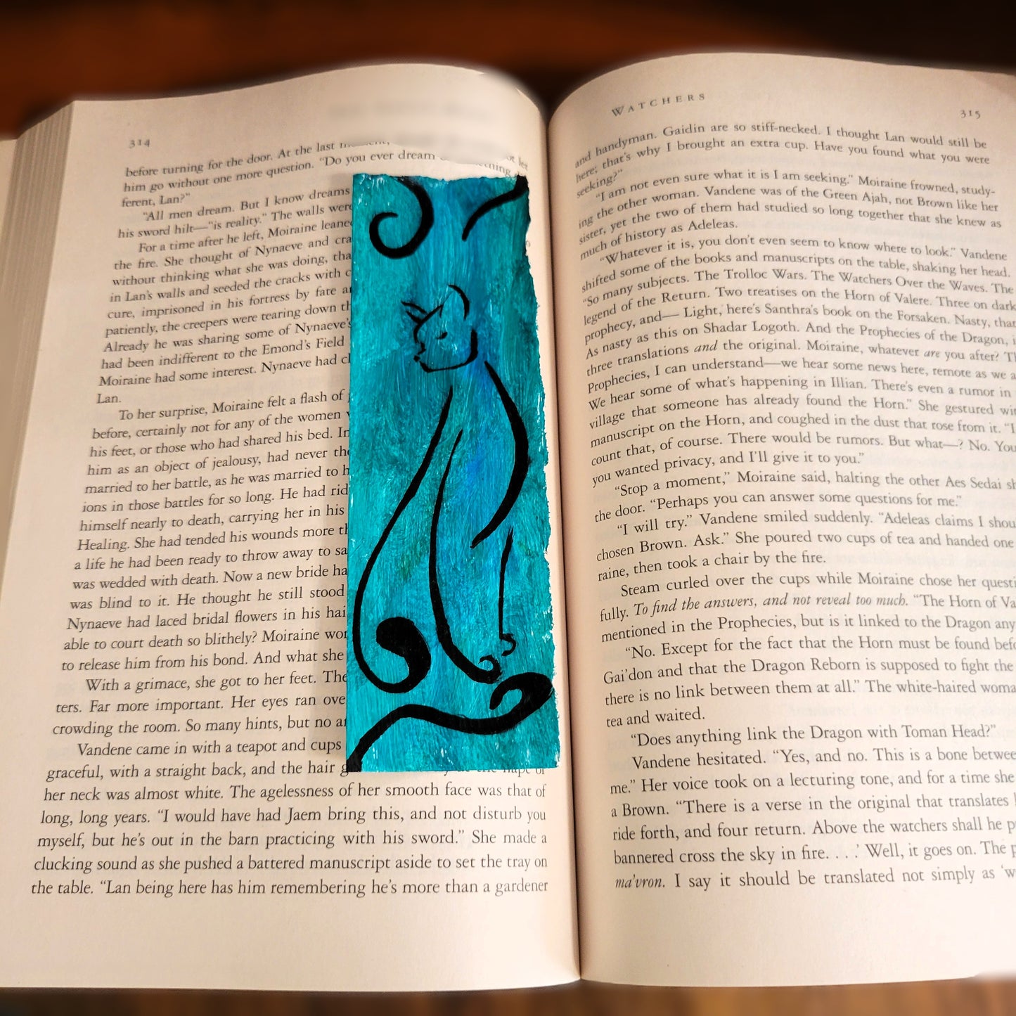 Cat Line Art Bookmark