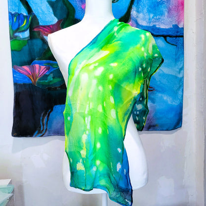 Green Silk Chiffon Scarf