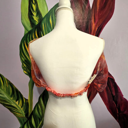 Hand Dyed Silk Chiffon Infinity Scarf – Luxury Silk Loop Scarf, Lightweight Sheer Silk Scarf, Handmade Painted Silk