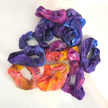 Hand Dyed Silk Scrunchie – Handmade Silk Hair Tie, Hand Sewn Scrunchy, Luxury Silk Ponytail Holder, Gift for Her, Soft Hair Accessory