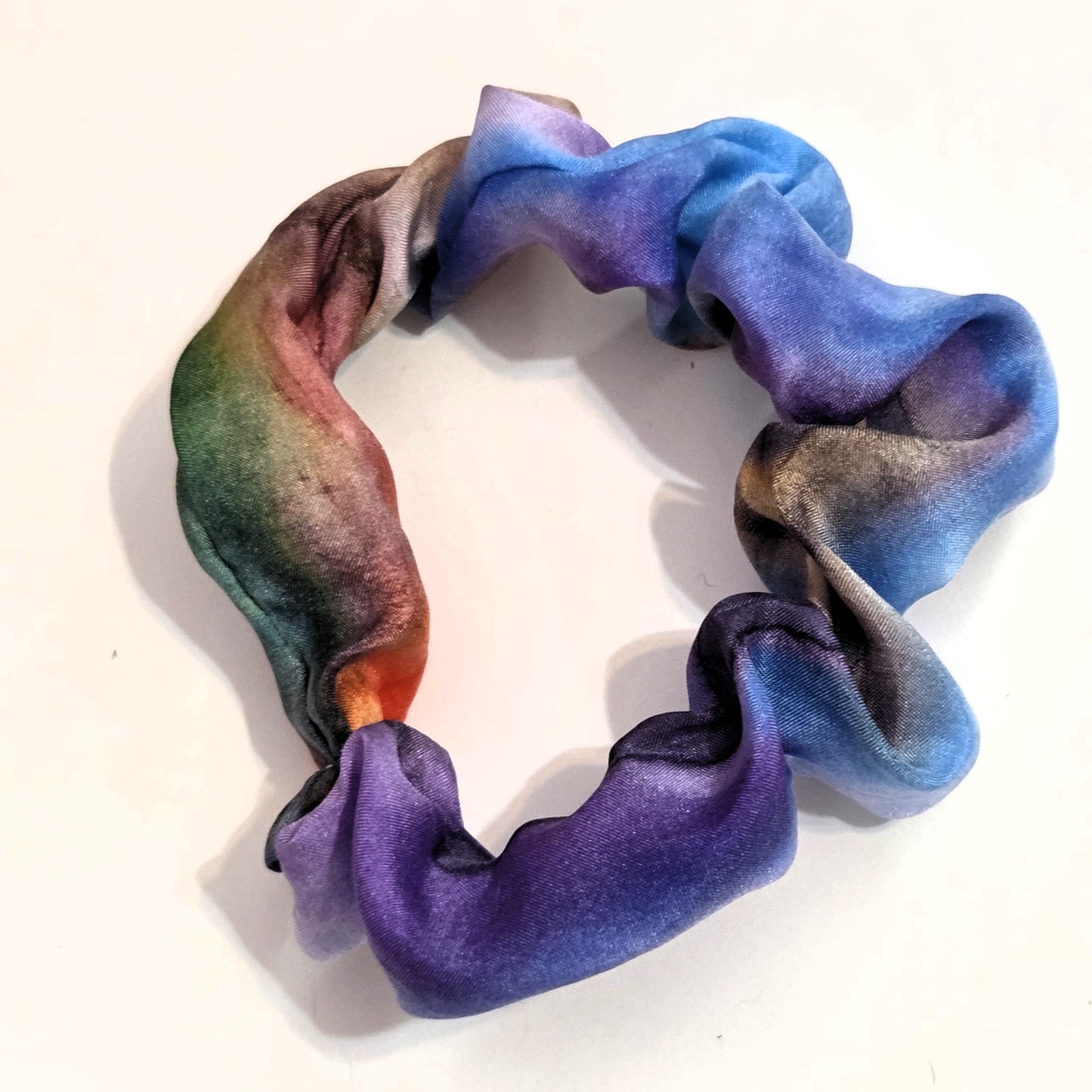 Hand Dyed Silk Scrunchie – Handmade Silk Hair Tie, Hand Sewn Scrunchy, Luxury Silk Ponytail Holder, Gift for Her, Soft Hair Accessory