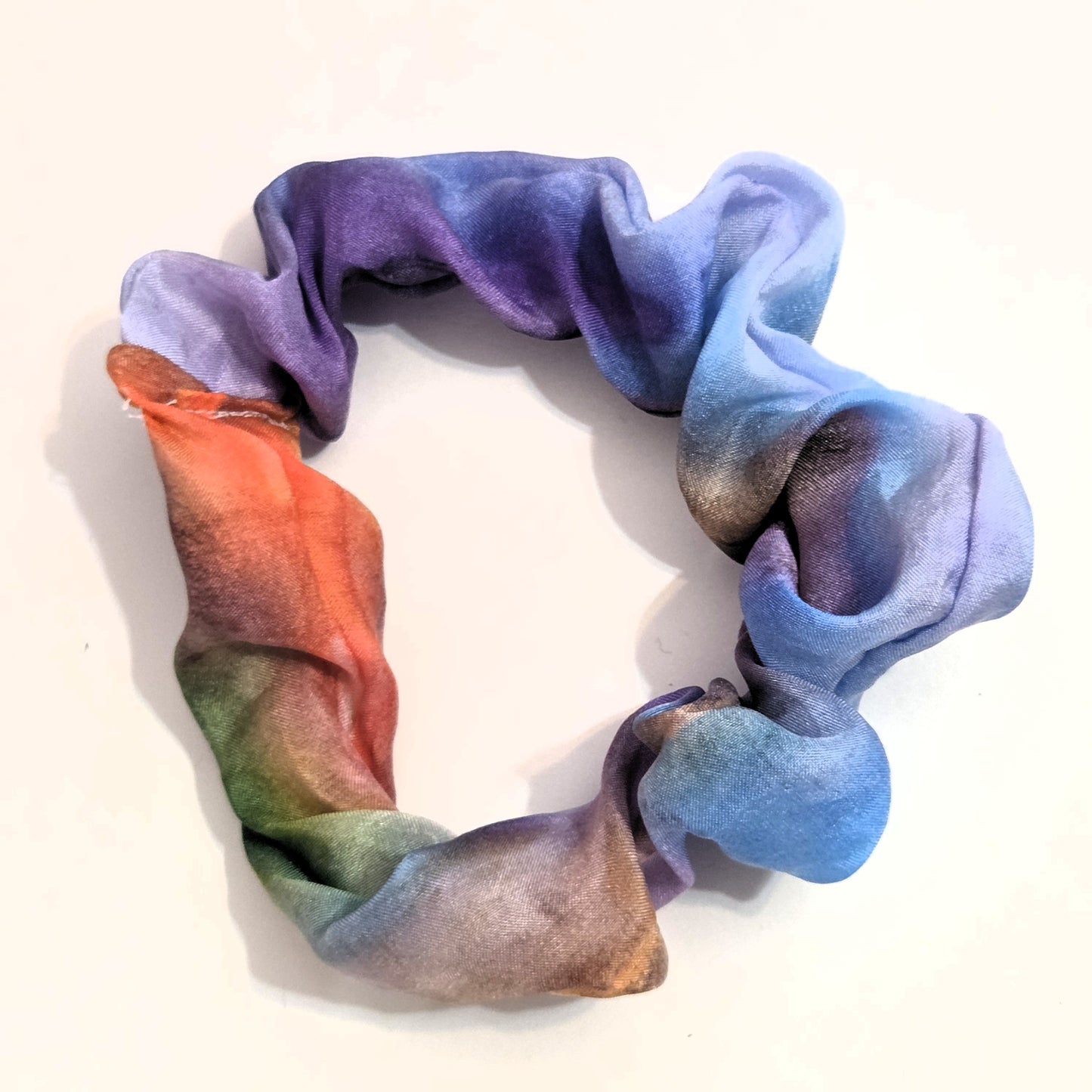 Hand Dyed Silk Scrunchie – Handmade Silk Hair Tie, Hand Sewn Scrunchy, Luxury Silk Ponytail Holder, Gift for Her, Soft Hair Accessory