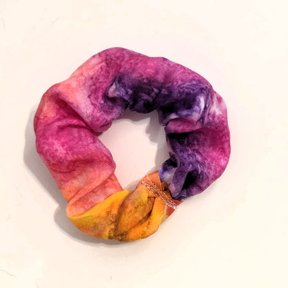 Hand Dyed Silk Scrunchie – Handmade Silk Hair Tie, Hand Sewn Scrunchy, Luxury Silk Ponytail Holder, Gift for Her, Soft Hair Accessory
