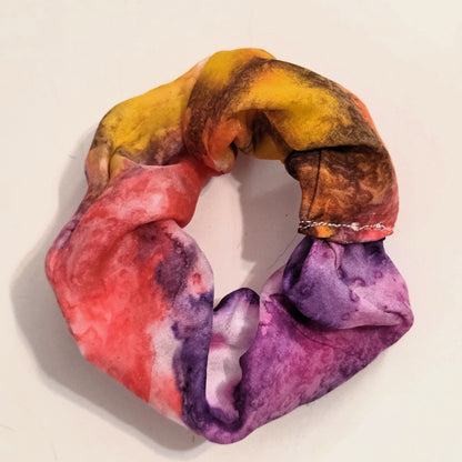 Hand Dyed Silk Scrunchie – Handmade Silk Hair Tie, Hand Sewn Scrunchy, Luxury Silk Ponytail Holder, Gift for Her, Soft Hair Accessory