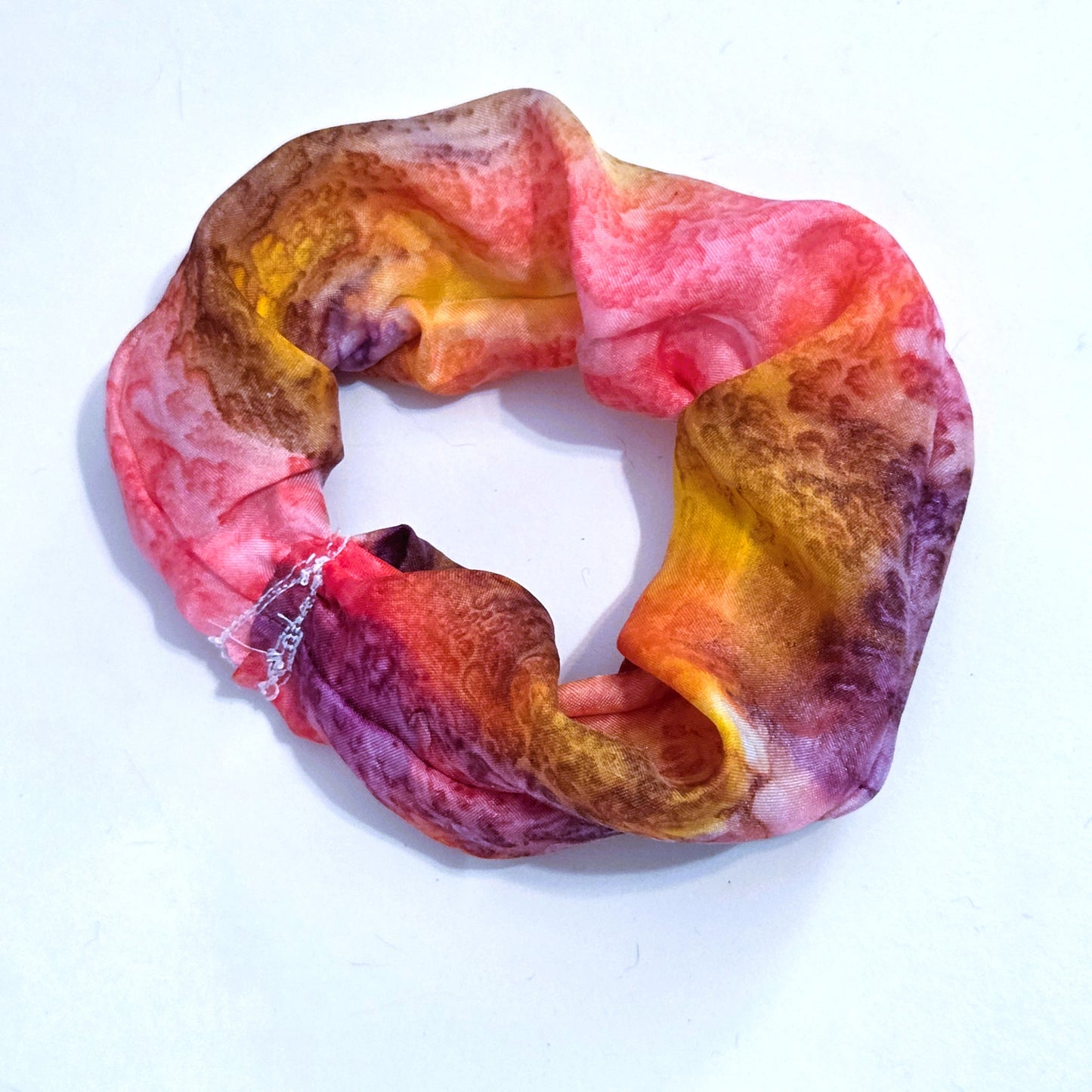 Hand Dyed Silk Scrunchie – Handmade Silk Hair Tie, Hand Sewn Scrunchy, Luxury Silk Ponytail Holder, Gift for Her, Soft Hair Accessory