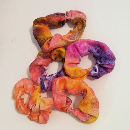 Hand Dyed Silk Scrunchie – Handmade Silk Hair Tie, Hand Sewn Scrunchy, Luxury Silk Ponytail Holder, Gift for Her, Soft Hair Accessory