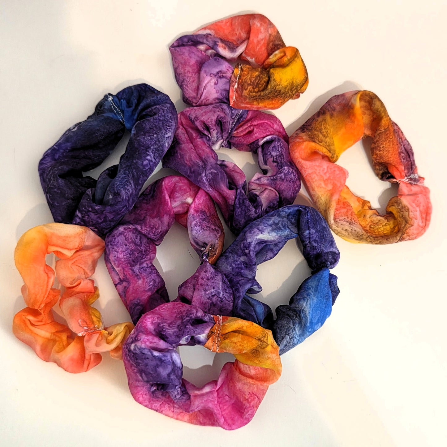 Hand Dyed Silk Scrunchie – Handmade Silk Hair Tie, Hand Sewn Scrunchy, Luxury Silk Ponytail Holder, Gift for Her, Soft Hair Accessory