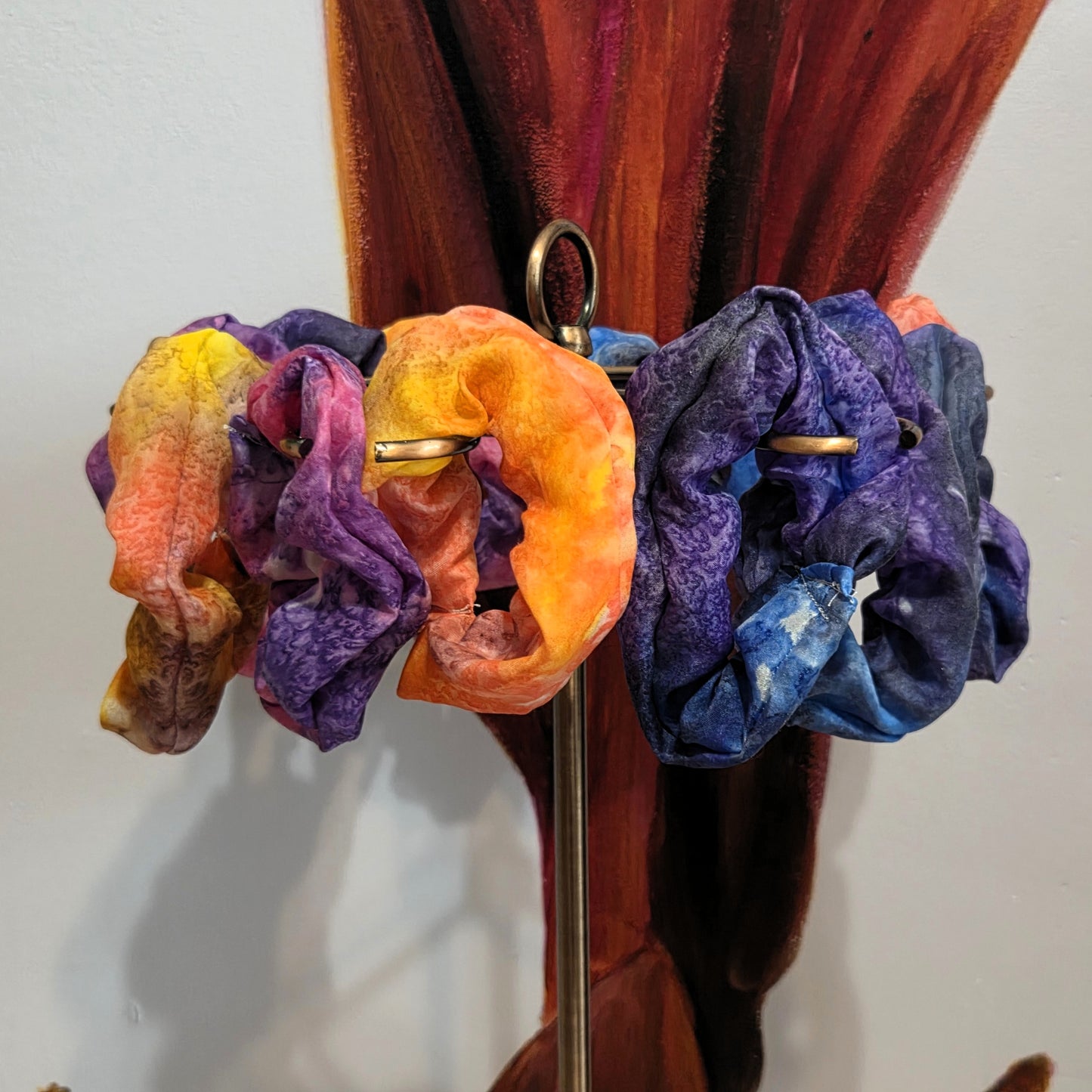 Hand Dyed Silk Scrunchie – Handmade Silk Hair Tie, Hand Sewn Scrunchy, Luxury Silk Ponytail Holder, Gift for Her, Soft Hair Accessory