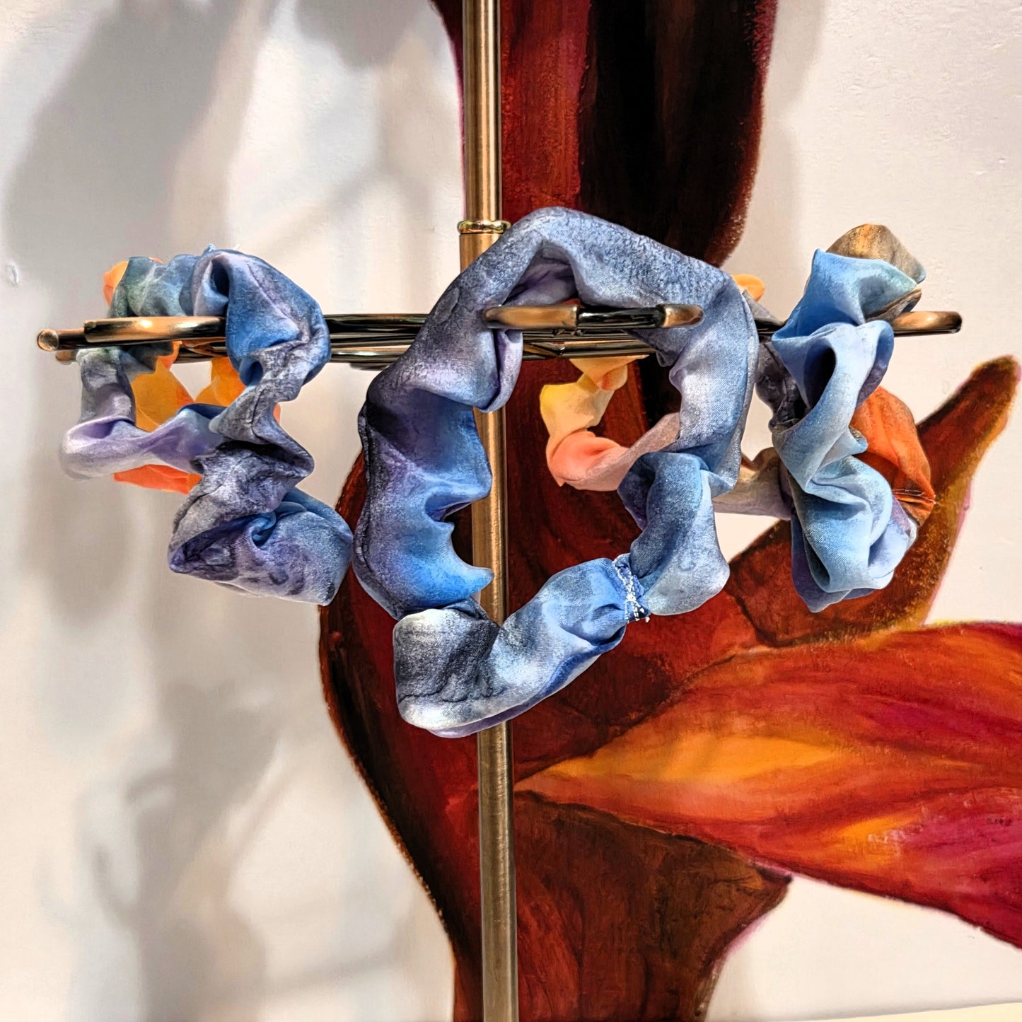 Hand Dyed Silk Scrunchie – Handmade Silk Hair Tie, Hand Sewn Scrunchy, Luxury Silk Ponytail Holder, Gift for Her, Soft Hair Accessory