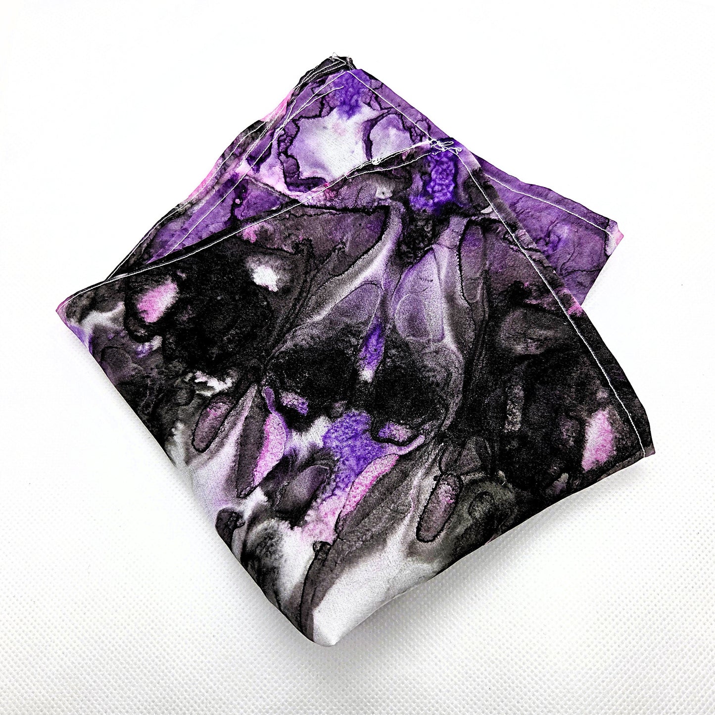 Hand Painted Silk Pocket Square 10”, Mini Silk Accessory, Wearable Art, Small Luxury Gift, One of a Kind Silk