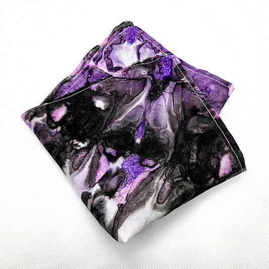 Hand Painted Silk Pocket Square 10”, Mini Silk Accessory, Wearable Art, Small Luxury Gift, One of a Kind Silk