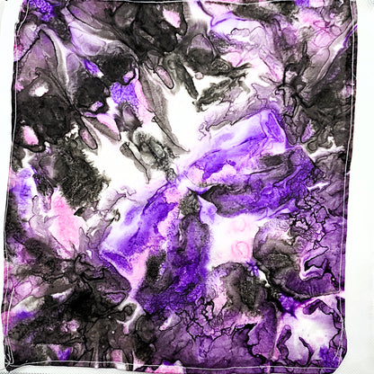 Hand Painted Silk Pocket Square 10”, Mini Silk Accessory, Wearable Art, Small Luxury Gift, One of a Kind Silk